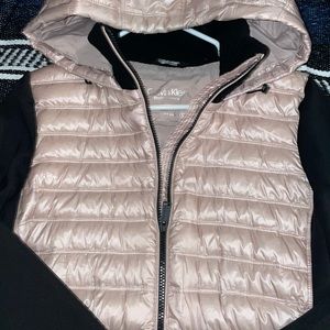Calvin Klein Performance Mix Media Hooded Quilted Jacket - L